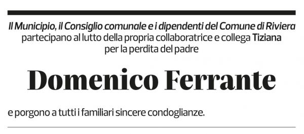 Annuncio funebre Domenico Ferrante