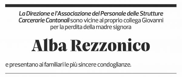 Annuncio funebre Alba Rezzonico
