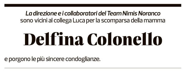 Annuncio funebre Delfina Colonello