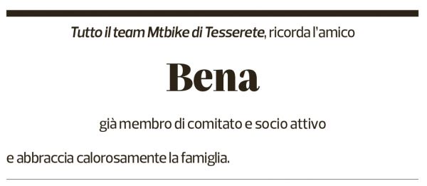 Annuncio funebre Bena 