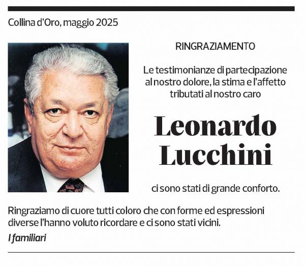 Annuncio funebre Leonardo Lucchini