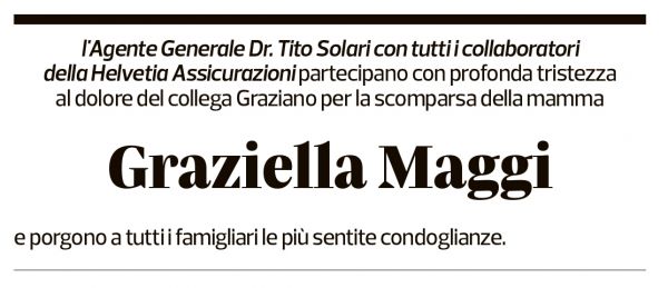 Annuncio funebre Graziella Maggi