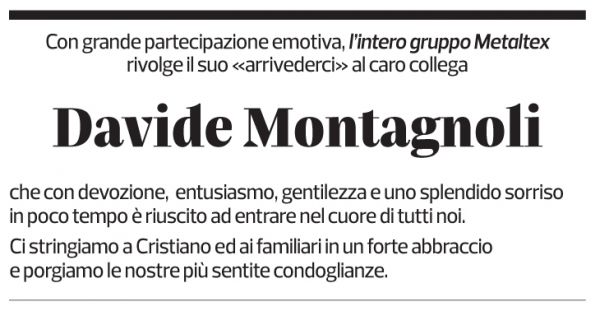 Annuncio funebre Davide Maria Montagnoli
