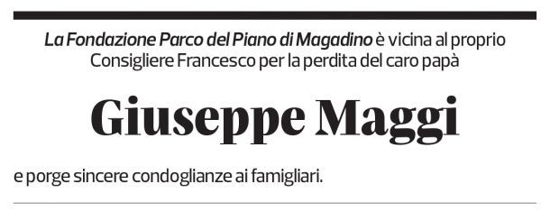 Annuncio funebre Giuseppe Maggi