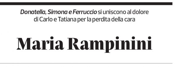 Annuncio funebre Maria Rampinini