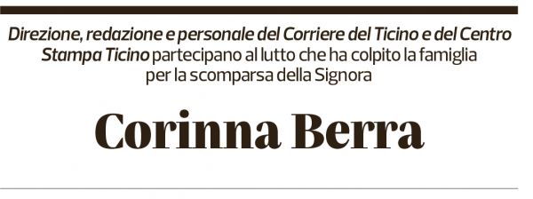 Annuncio funebre Corinna Berra