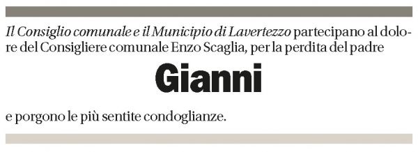 Annuncio funebre Gianni Scaglia