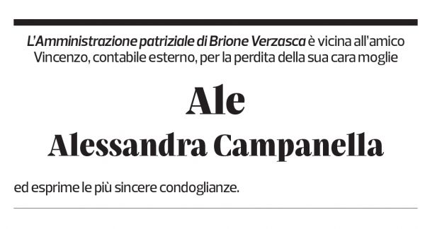 Annuncio funebre Alessandra Campanella-schenardi