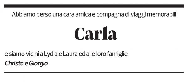 Annuncio funebre Carla 