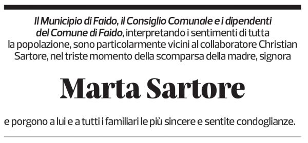 Annuncio funebre Marta Sartore