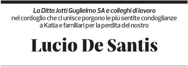 Annuncio funebre Lucio De Santis