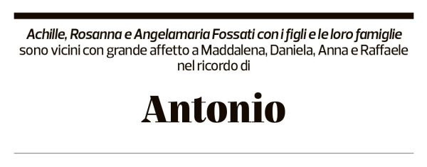 Annuncio funebre Antonio Fossati