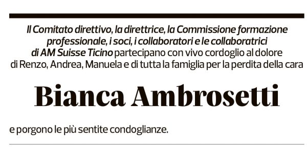 Annuncio funebre Bianca Ambrosetti