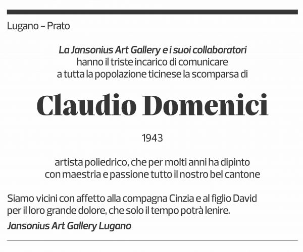 Annuncio funebre Claudio Domenici