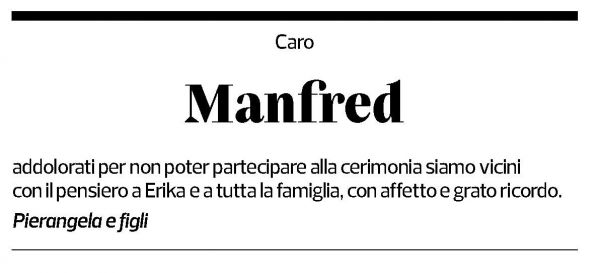 Annuncio funebre Manfred Oswald