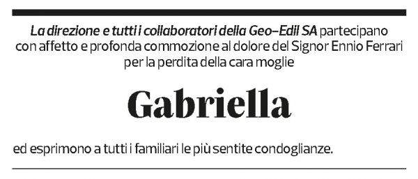 Annuncio funebre Gabriella Clelia Antonia Ferrari