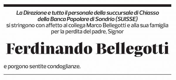 Annuncio funebre Ferdinando Bellegotti