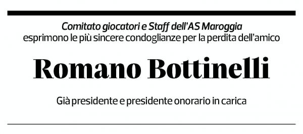 Annuncio funebre Romano Bottinelli