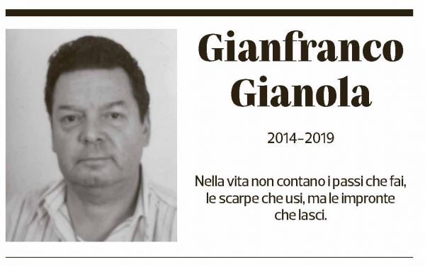 Annuncio funebre Gianfranco Gianola