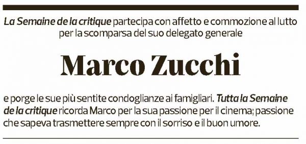 Annuncio funebre Marco Zucchi