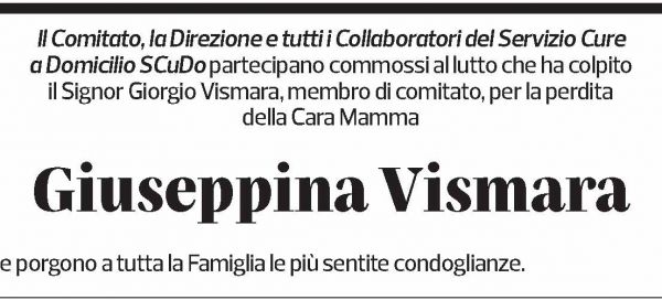 Annuncio funebre Giuseppina Vismara