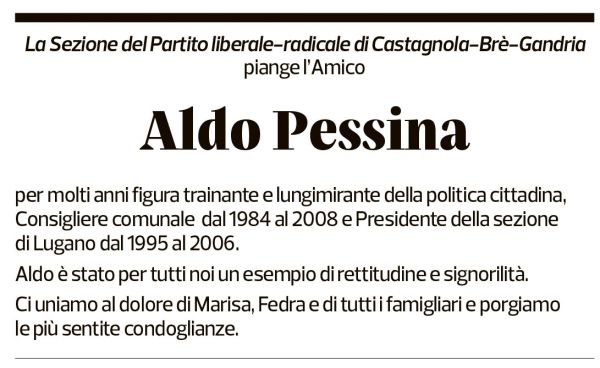 Annuncio funebre Aldo Pessina