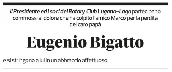 Annuncio funebre Eugenio Bigatto