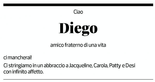 Annuncio funebre Diego Lissi