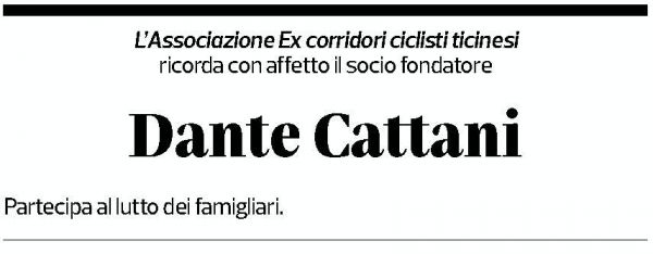 Annuncio funebre Dante Cattani