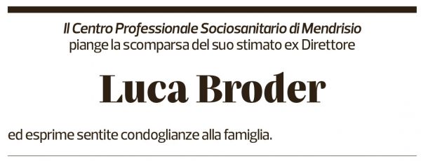 Annuncio funebre Luca Broder