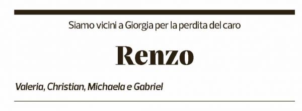 Annuncio funebre Renzo Forni