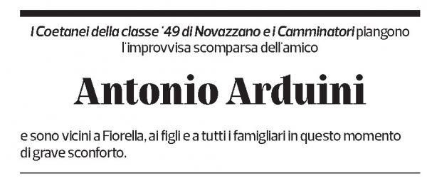 Annuncio funebre Antonio Arduini