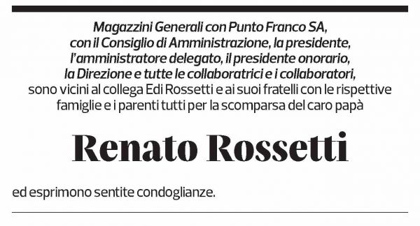 Annuncio funebre Renato Rossetti