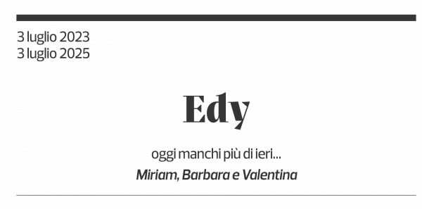 Annuncio funebre Edy 