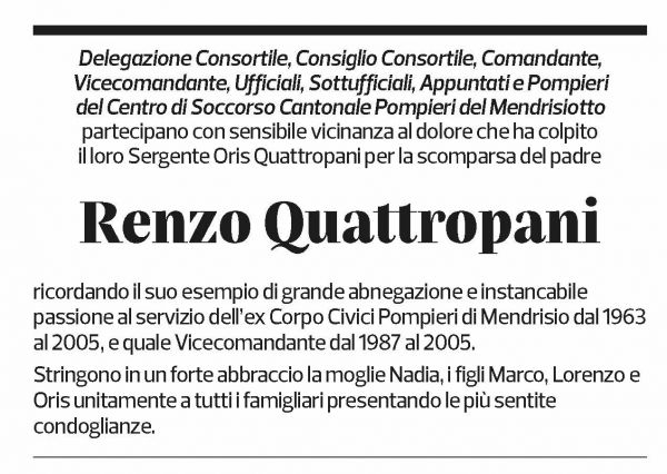 Annuncio funebre Renzo Quattropani