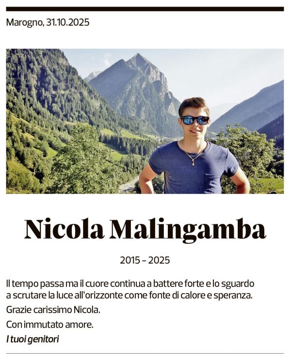 Annuncio funebre Nicola Malingamba