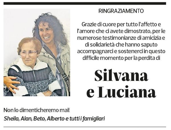 Annuncio funebre Silvana Luciana
