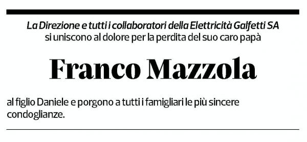 Annuncio funebre Franco Mazzola