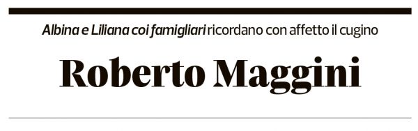 Annuncio funebre Roberto Maggini