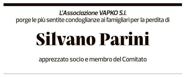 Annuncio funebre Silvano Parini
