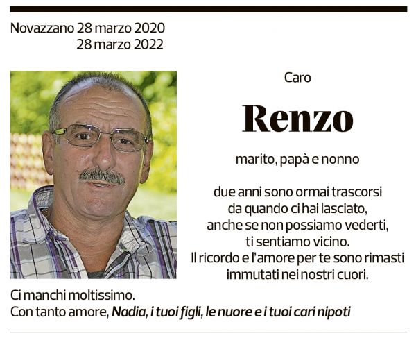 Annuncio funebre Renzo Quattropani