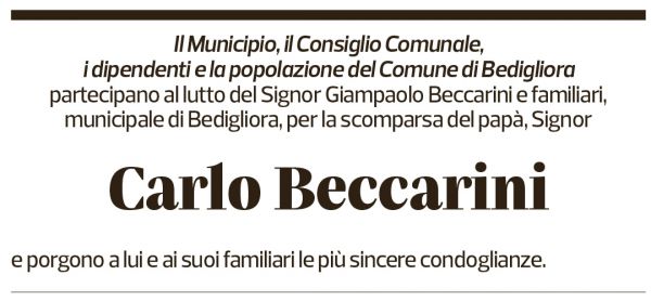 Annuncio funebre Carlo Beccarini