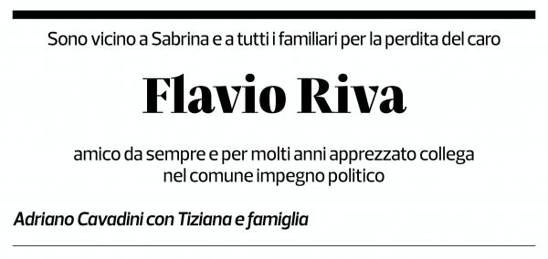 Annuncio funebre Flavio Riva