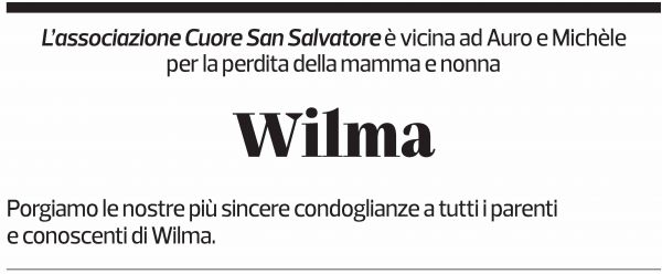 Annuncio funebre Wilma Agustoni