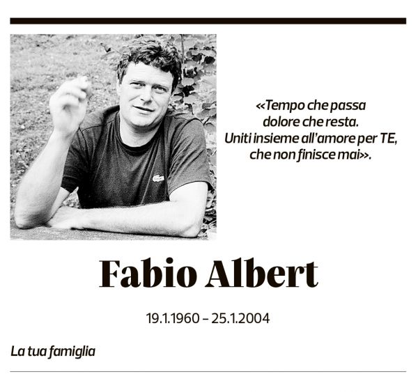 Annuncio funebre Fabio Albert