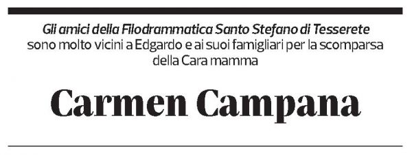 Annuncio funebre Carmen Campana