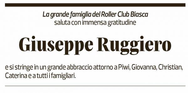 Annuncio funebre Giuseppe Ruggiero