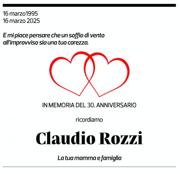 Annuncio funebre Claudio Rozzi
