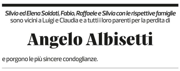 Annuncio funebre Angelo Albisetti