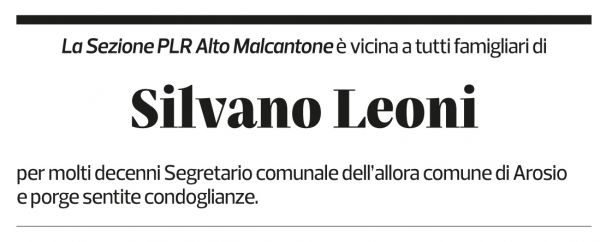 Annuncio funebre Silvano Leoni